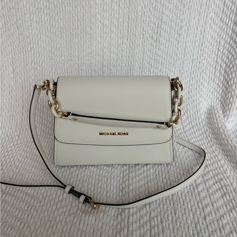Michael Kors White Leather Crossbody